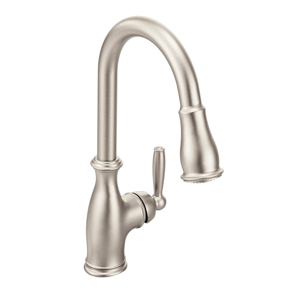 Moen - Moen Brantford Motionsense Wave Touchless One-Handle Pulldown Kitchen Faucet Featuring Reflex, Spot Resist Stainless () - Spot Resist Stainless