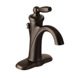 Moen - Brantford One-Handle Low-Arc Bathroom Faucet with Optional Deckplate, Oil-Rubbed Bronze - Oil Rubbed Bronze