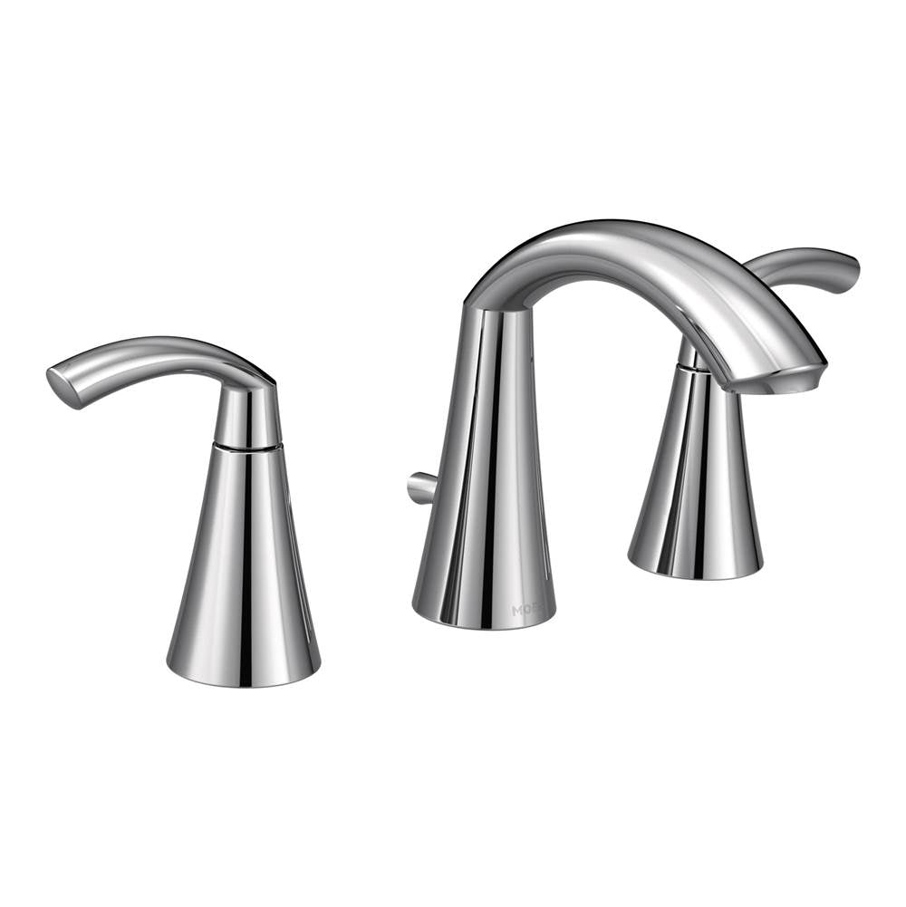Moen - Glyde 8 in. Widespread 2-Handle High-Arc Bathroom Faucet in Chrome - Chrome