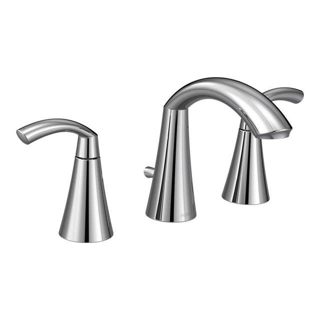 Moen - Glyde 8 in. Widespread 2-Handle High-Arc Bathroom Faucet in Chrome - Chrome