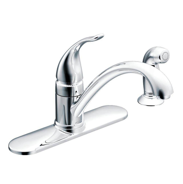 Moen - Torrance Chrome Single-Handle Lever Kitchen Faucet with Side Spray - Chrome