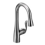 Moen - Arbor One-Handle High Arc Pulldown Single Mount Bar Faucet with Reflex, Chrome - Chrome