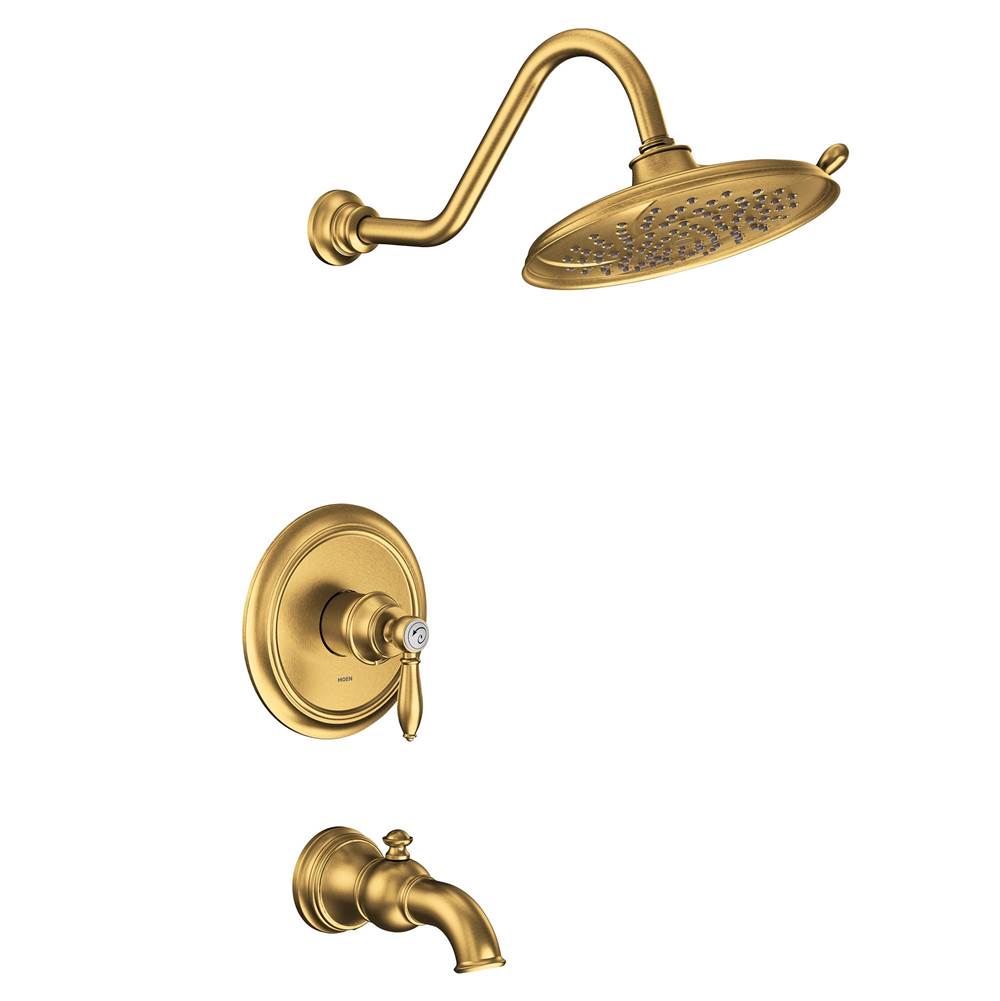 Moen - Weymouth M-CORE 2-Series Eco Performance 1-Handle Tub and Shower Trim Kit in Brushed Gold (Valve Sold Separately) - Brushed Gold