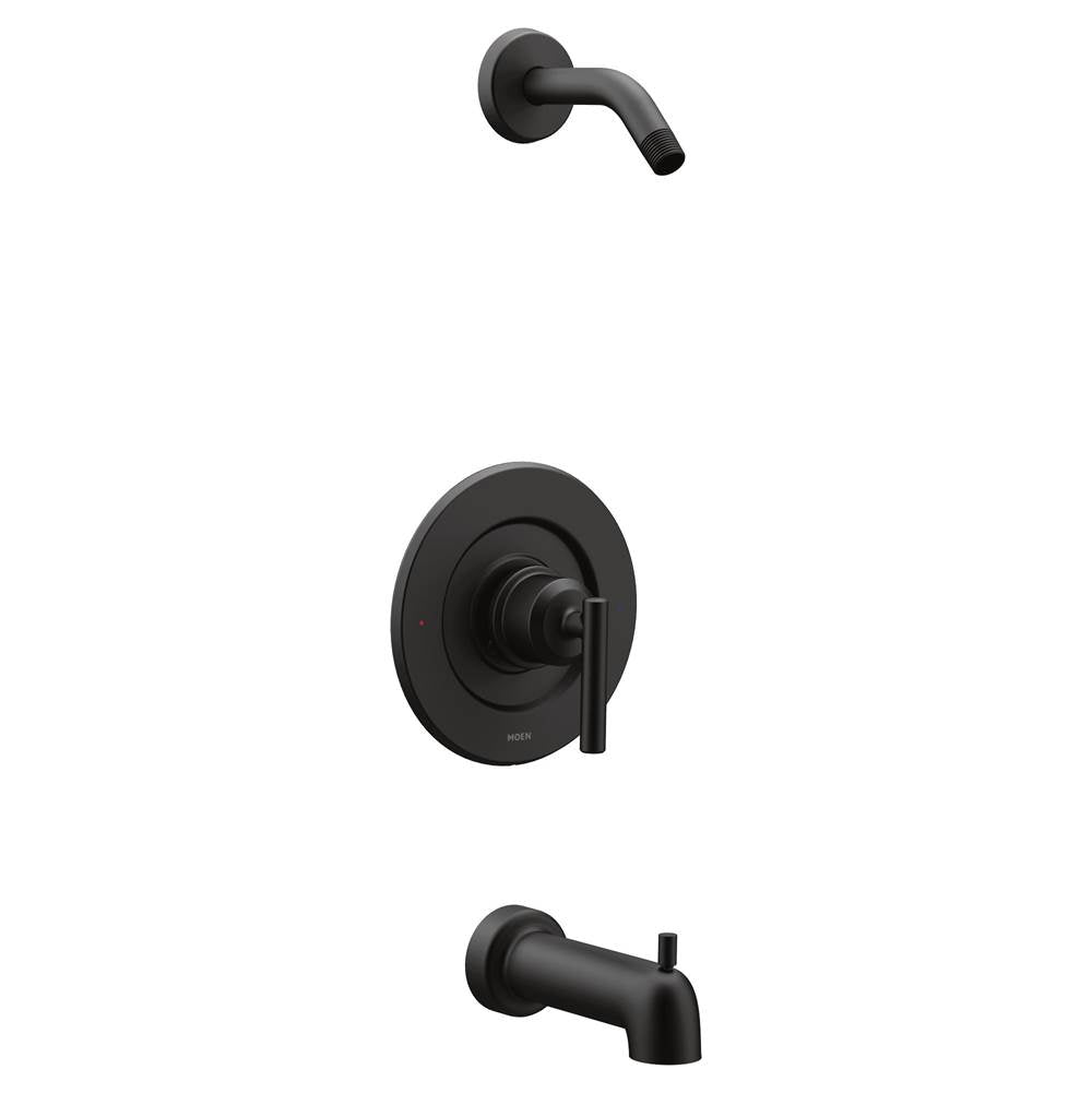 Moen - Gibon Single-Handle Posi-Temp Tub and Shower Faucet Trim Kit in Matte Black (Shower Head and Valve Not Included) - Matte Black