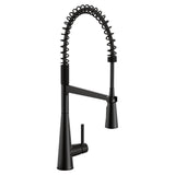 Moen - Sleek One Handle Pre-Rinse Spring Pulldown Kitchen Faucet with Power Boost, Matte Black - Matte Black