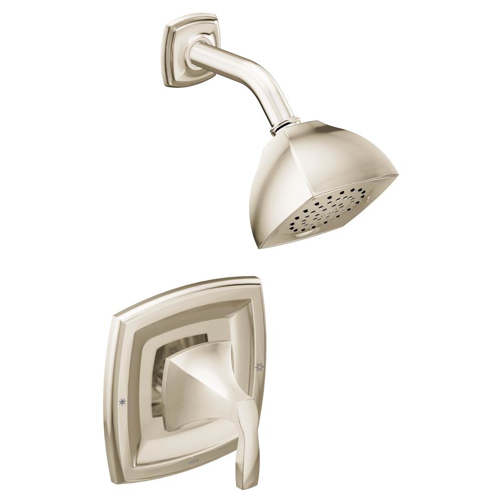 Moen - Voss Posi-Temp 1-Handle 1-Spray Shower Faucet Trim Kit in Polished Nickel (Valve Sold Separately) - Polished Nickel