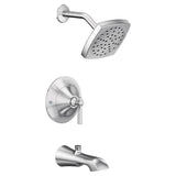 Moen - Flara Posi-Temp Rain Shower 1-Handle Tub and Shower Faucet Trim Kit in Chrome (Valve Sold Separately) - Chrome