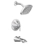 Moen - Flara Posi-Temp Rain Shower 1-Handle Tub and Shower Faucet Trim Kit in Chrome (Valve Sold Separately) - Chrome