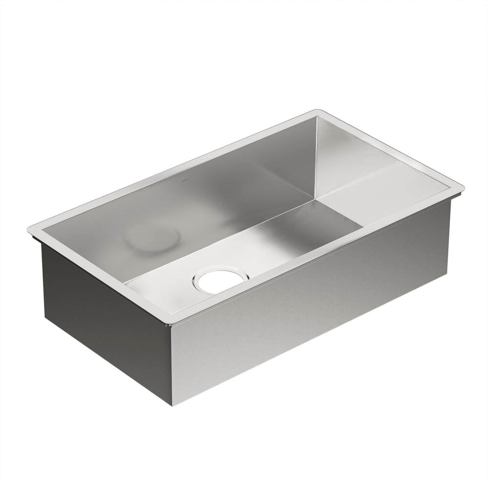 Moen - 1800 Series 31-Inch x 18-Inch Undermount 18 Gauge Stainless Steel Kitchen Single Bowl Sink Stainless Steel - Satin Stainless