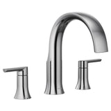 Moen - Doux 2-Handle Deck Mount Roman Tub Faucet Trim Kit in Chrome (Valve Sold Separately) - Chrome