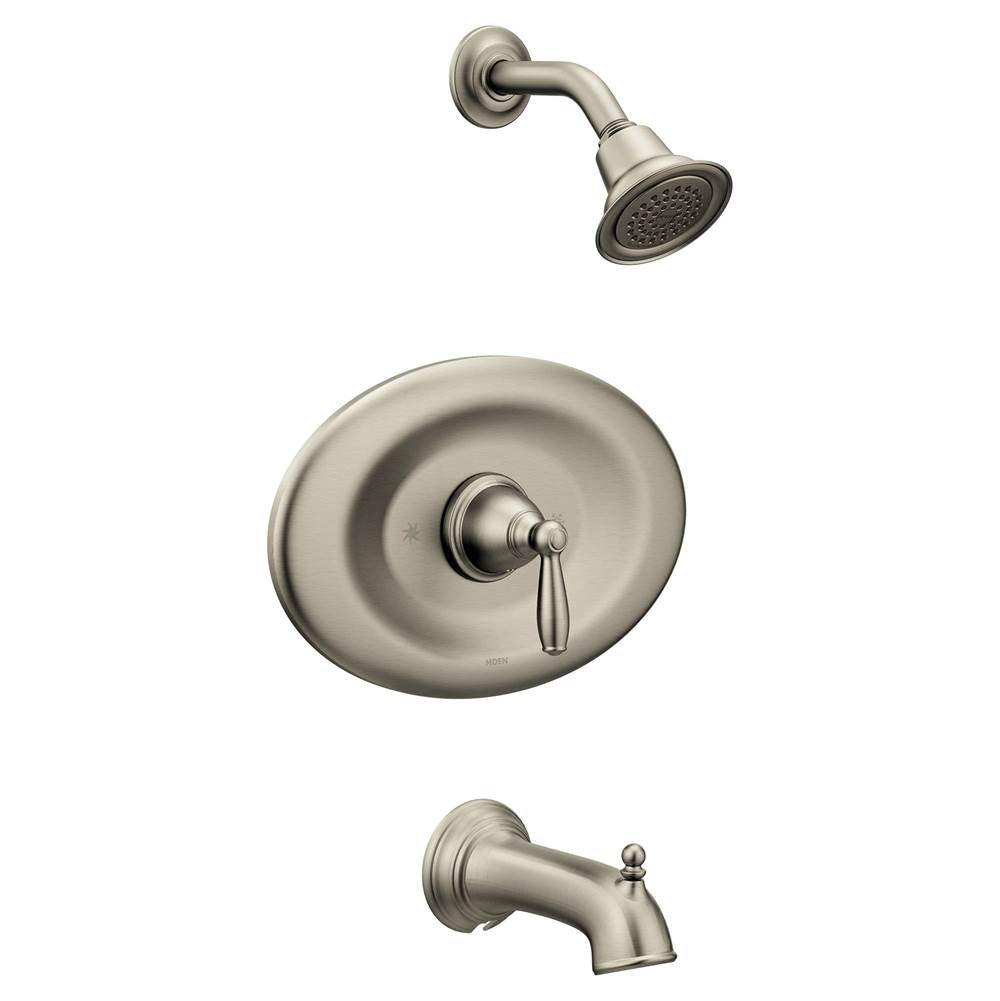 Moen - Brantford Posi-Temp Eco-Performance Tub and Shower Trim Kit, Valve Required, Brushed Nickel - Brushed Nickel