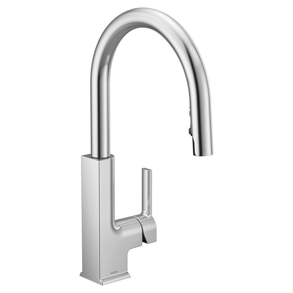 Moen - STO One-Handle High Arc Pulldown Kitchen Faucet with Power Clean, Chrome - Chrome