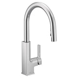 Moen - STO One-Handle High Arc Pulldown Kitchen Faucet with Power Clean, Chrome - Chrome