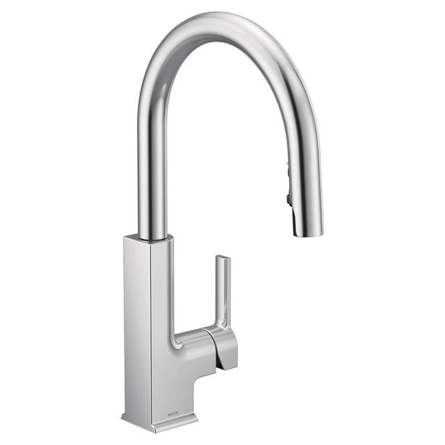 Moen - STO One-Handle High Arc Pulldown Kitchen Faucet with Power Clean, Chrome - Chrome