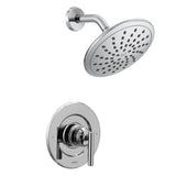 Moen - Gibson Posi-Temp Pressure Balancing Modern Shower Only Trim with 8-Inch Rainshower, Valve Required, Chrome - Chrome