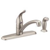 Moen - Chateau One-Handle Low-Arc Kitchen Faucet with Side Sprayer, Spot Resist Stainless - Spot Resist Stainless