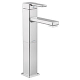 Moen - 90 Degree One-Handle Single Hole Vessel Sink Modern Bathroom Faucet, Chrome - Chrome