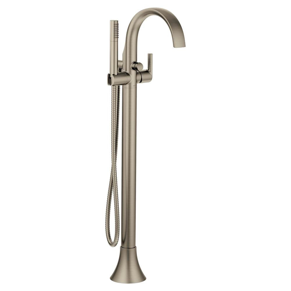 Moen - Doux One-Handle Freestanding Floor Mount Tub Filler with Handshower, Brushed Nickel - Brushed Nickel