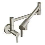 Moen - Modern Wall Mount Swing Arm Folding Pot Filler Kitchen Faucet, Spot Resist Stainless - Spot Resist Stainless