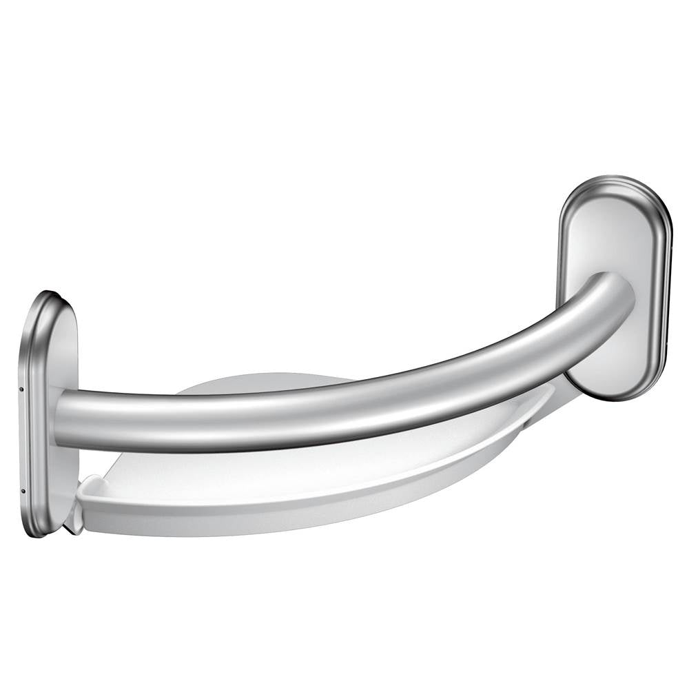 Moen - Chrome 9'' Grab Bar With Corner Shelf - Chrome