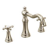 Moen - Weymouth 2-Handle Deck-Mount High-Arc Roman Tub Faucet Trim Kit in Nickel (Valve Sold Separately) - Polished Nickel