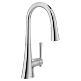 Moen - Kurv Smart Faucet Touchless Pull Down Sprayer Kitchen Faucet with Voice Control and Power Boost, Chrome - Chrome