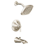 Moen - Flara Posi-Temp Rain Shower 1-Handle Tub and Shower Faucet Trim Kit in Polished Nickel (Valve Sold Separately) - Polished Nickel