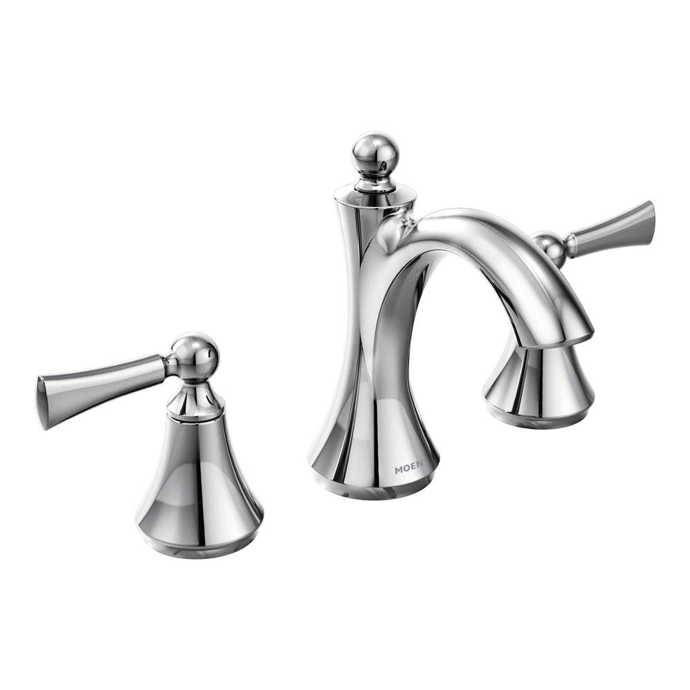 Moen - Wynford 8 in. Widespread 2-Handle High-Arc Bathroom Faucet with Lever Handles in Chrome (Valve Sold Separately) - Chrome