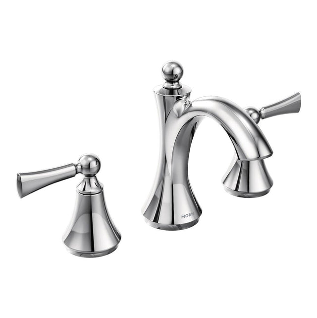 Moen - Wynford 8 in. Widespread 2-Handle High-Arc Bathroom Faucet with Lever Handles in Chrome (Valve Sold Separately) - Chrome