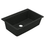 Moen - 33-Inch Wide x 9.5-Inch Deep Dual Mount Granite Single Bowl Kitchen Sink, Black - Black