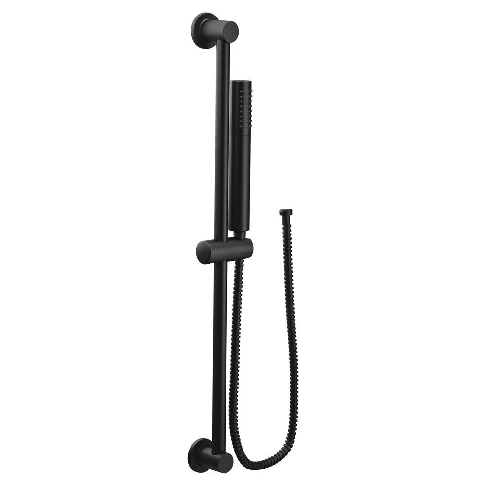 Moen - Modern Eco-Performance Handshower Handheld Shower with 30-Inch Slide Bar and 69-Inch Metal Hose, Matte Black - Matte Black