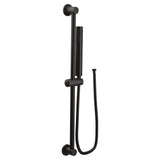 Moen - Modern Eco-Performance Handshower Handheld Shower with 30-Inch Slide Bar and 69-Inch Metal Hose, Matte Black - Matte Black