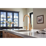 Modern Deck Mounted Kitchen Soap Dispenser with Above the Sink Refillable Bottle, Brushed Gold