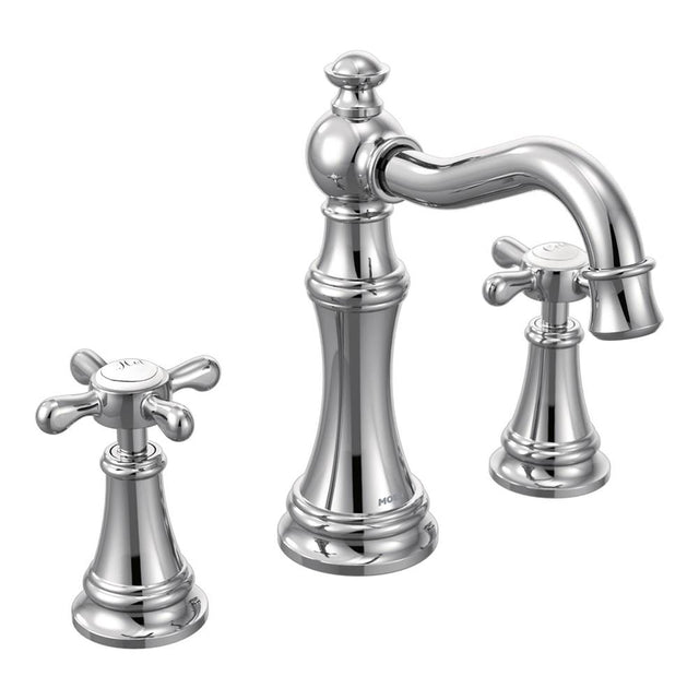 Moen - Weymouth 8 in. Widespread 2-Handle High-Arc Bathroom Faucet Trim Kit in Chrome (Valve Sold Separately) - Chrome