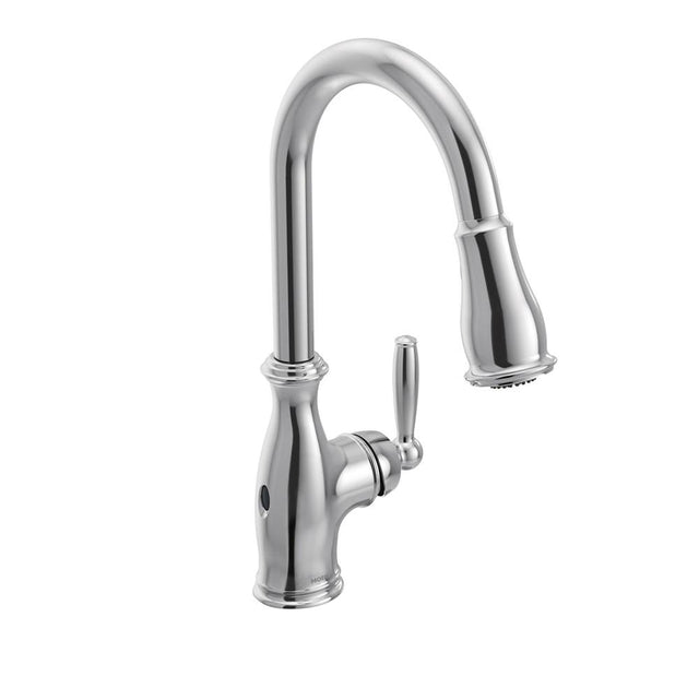 Moen - Moen Brantford Motionsense Wave Touchless One-Handle Pulldown Kitchen Faucet Featuring Reflex, Chrome () - Chrome