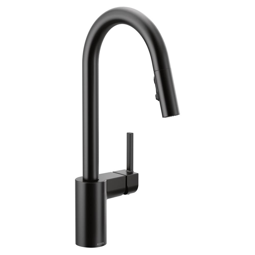 Moen - Align One-Handle Modern Kitchen Pulldown Faucet with Reflex and Power Clean Spray Technology, Matte Black - Matte Black