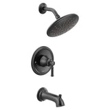 Moen - Dartmoor 1-Handle Tub and Shower Trim Kit with Eco-Performance Rainshower in Matte Black - Matte Black