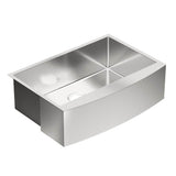 Moen - 1800 Series 30-Inch X 21-Inch Stainless Steel 18 Gauge Single Bowl Farmhouse Kitchen Sink - Satin Stainless