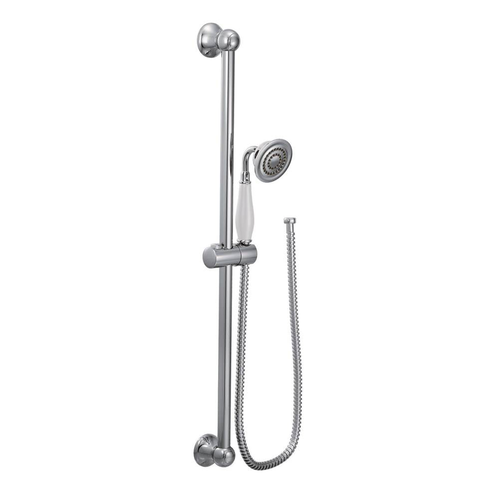 Weymouth Traditional Eco-Performance Handshower Handheld Shower with 30-Inch Slide Bar and 69-Inch Metal Hose, Chrome