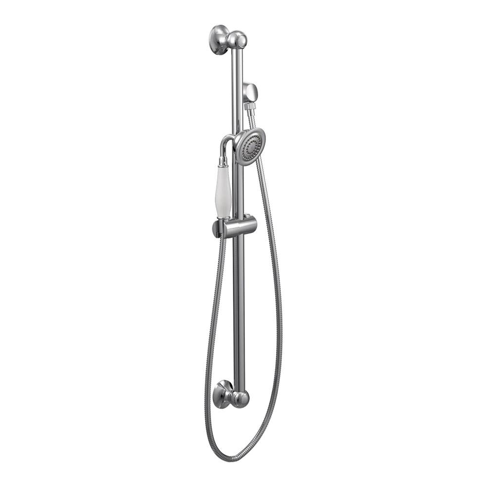 Weymouth Traditional Eco-Performance Handshower Handheld Shower with 30-Inch Slide Bar and 69-Inch Metal Hose, Chrome