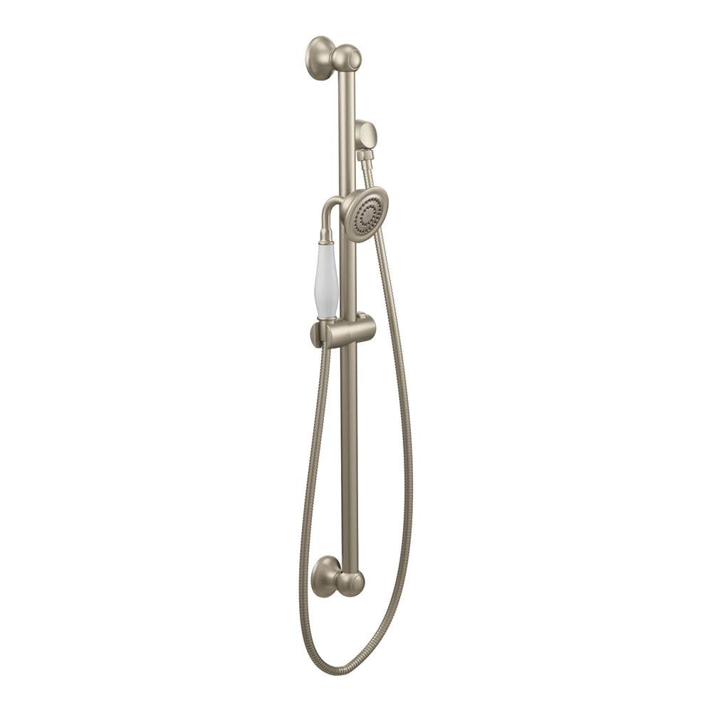 Weymouth Traditional Eco-Performance Handshower Handheld Shower with 30-Inch Slide Bar and 69-Inch Metal Hose, Chrome