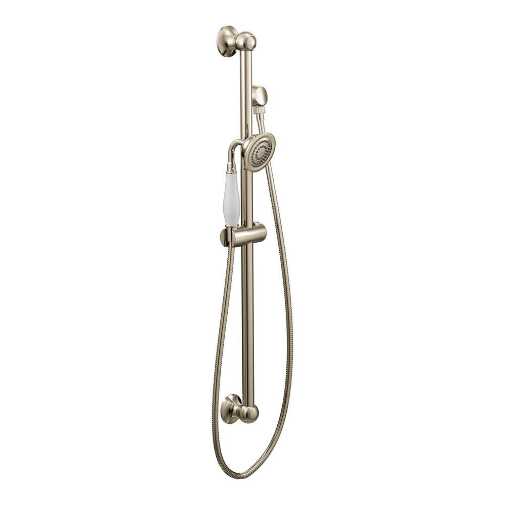 Weymouth Traditional Eco-Performance Handshower Handheld Shower with 30-Inch Slide Bar and 69-Inch Metal Hose, Chrome