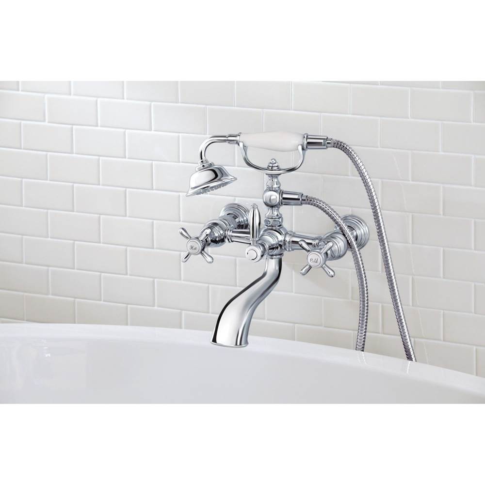 Weymouth 2-Handle Wall Mount Roman Tub Filler Trim Kit in Chrome (Valve Sold Separately)
