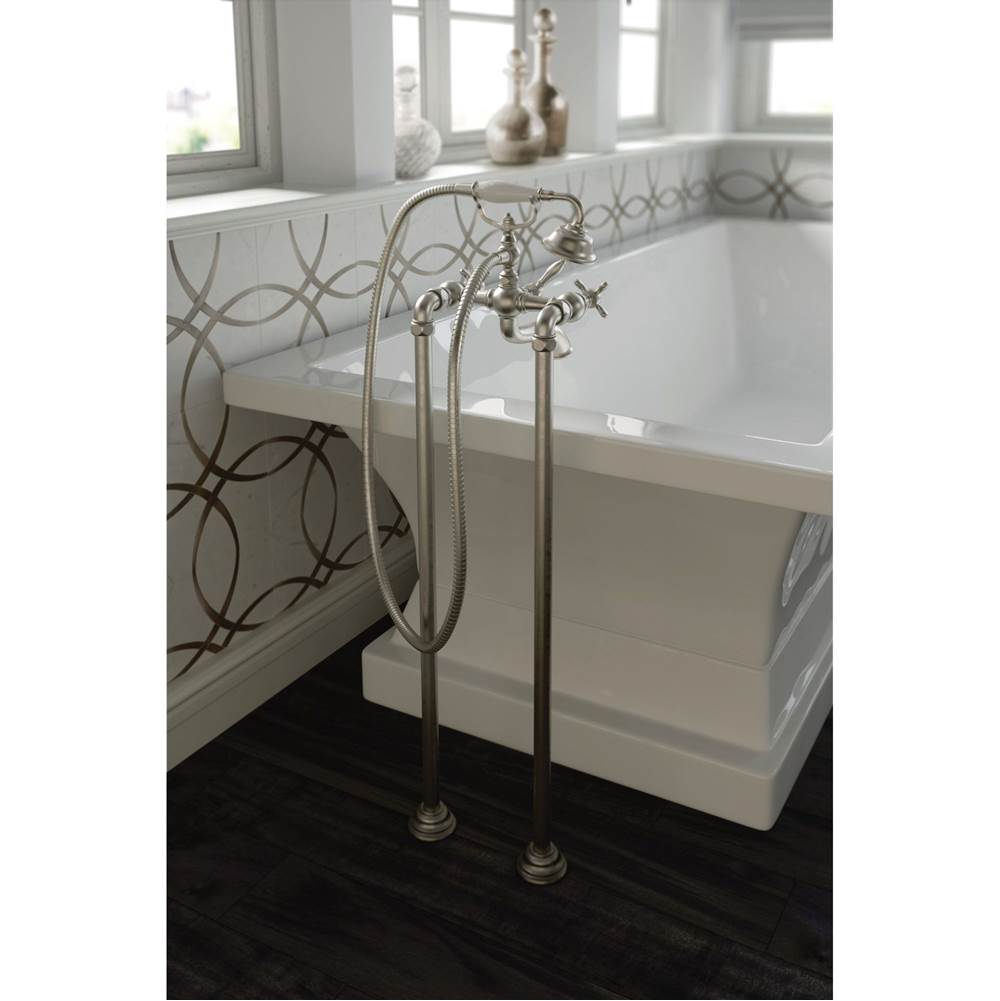 Weymouth 2-Handle Wall Mount Roman Tub Filler Trim Kit in Chrome (Valve Sold Separately)