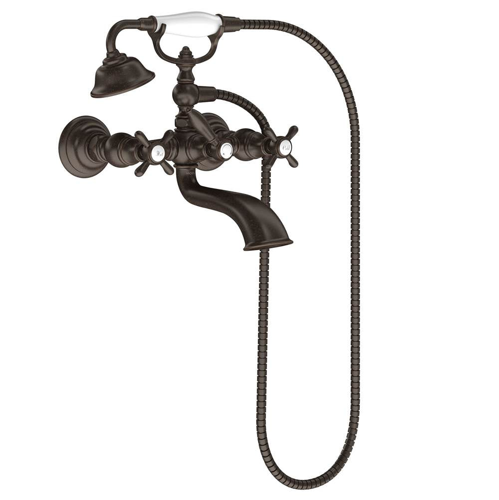 Weymouth 2-Handle Wall Mount Roman Tub Filler Trim Kit in Chrome (Valve Sold Separately)
