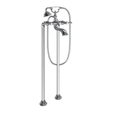 Weymouth Two Handle Tub Filler with Lever-Handles and Handshower, Chrome