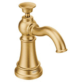 Traditional Deck Mounted Kitchen Soap Dispenser with Above the Sink Refillable Bottle, Brushed Gold