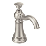 Traditional Deck Mounted Kitchen Soap Dispenser with Above the Sink Refillable Bottle, Brushed Gold