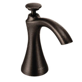 Transitional Deck Mounted Kitchen Soap Dispenser with Above the Sink Refillable Bottle, Brushed Gold