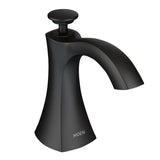 Transitional Deck Mounted Kitchen Soap Dispenser with Above the Sink Refillable Bottle, Matte Black